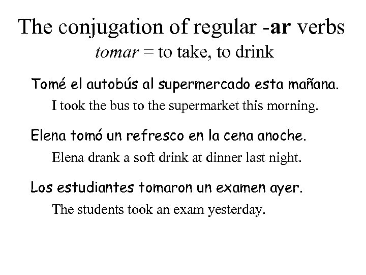 The Preterit of Regular Verbs El pretérito de