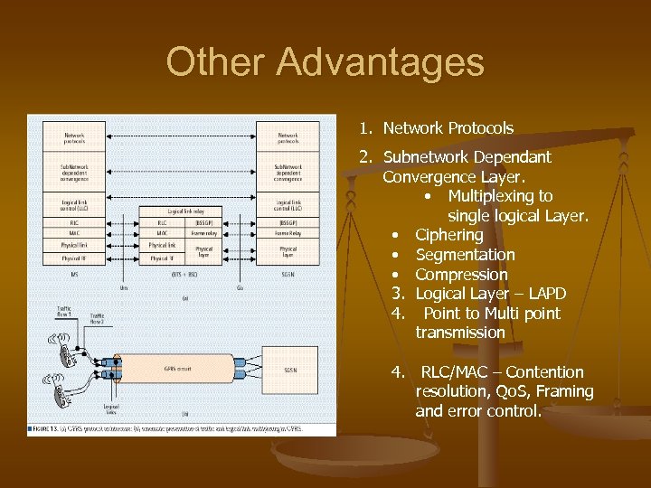 Other Advantages 1. Network Protocols 2. Subnetwork Dependant Convergence Layer. • Multiplexing to single