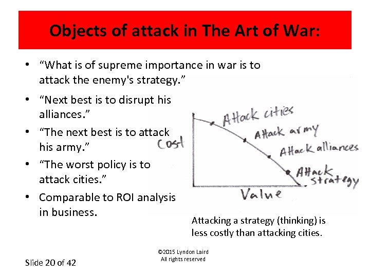 Objects of attack in The Art of War: • “What is of supreme importance
