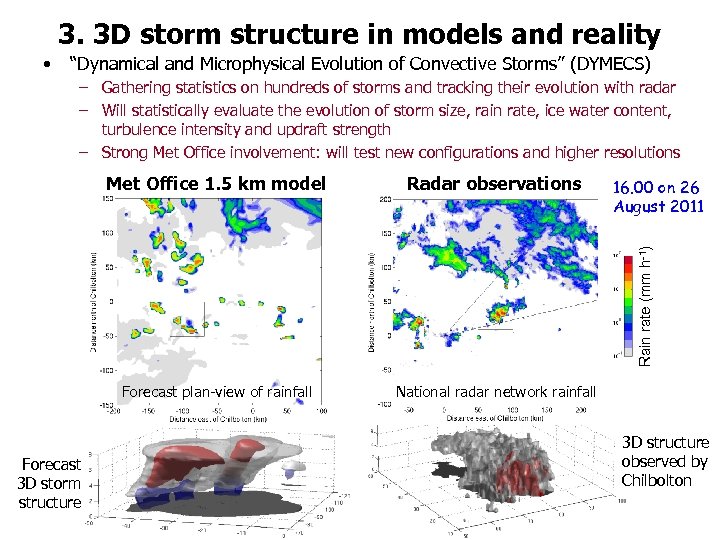 3. 3 D storm structure in models and reality • “Dynamical and Microphysical Evolution