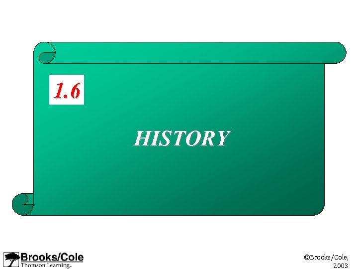 1. 6 HISTORY ©Brooks/Cole, 2003 