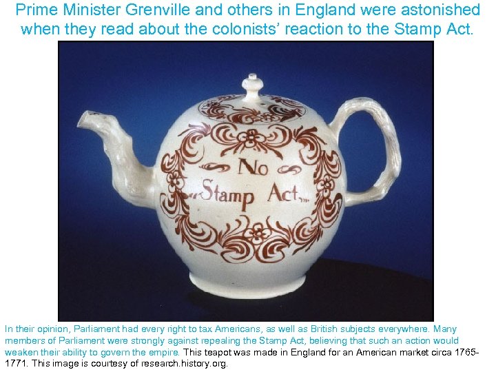 Prime Minister Grenville and others in England were astonished when they read about the