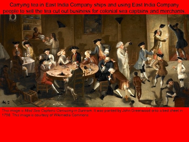 Carrying tea in East India Company ships and using East India Company people to