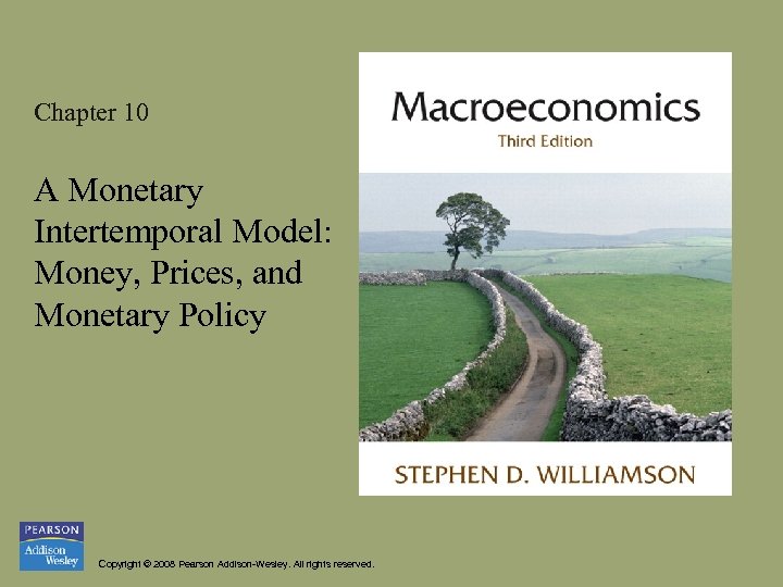 Chapter 10 A Monetary Intertemporal Model: Money, Prices, and Monetary Policy Copyright © 2008