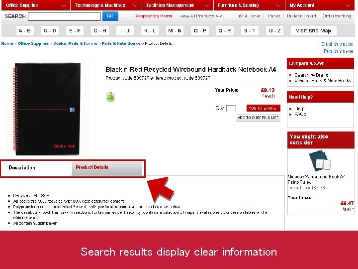 Search results display clear information 