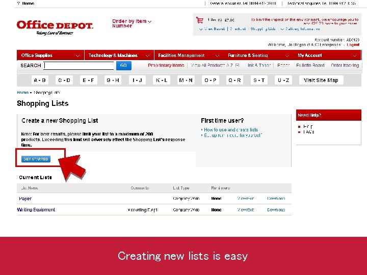Creating new lists is easy 