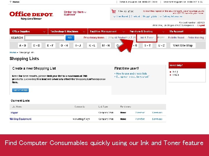 Find Computer Consumables quickly using our Ink and Toner feature 