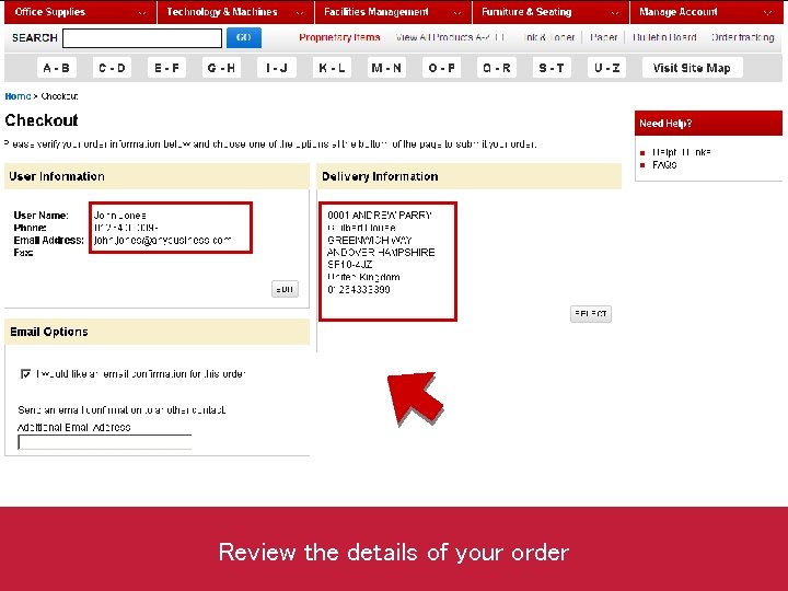 Review the details of your order 