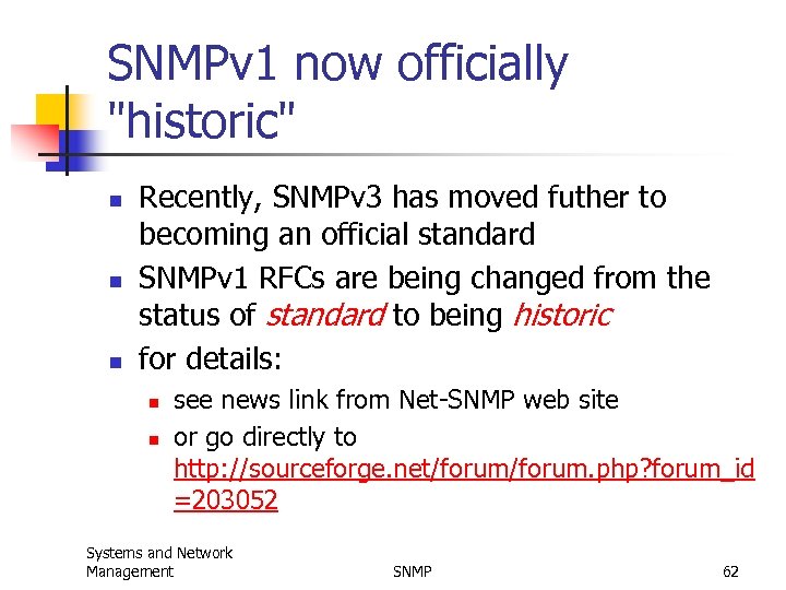 SNMPv 1 now officially 