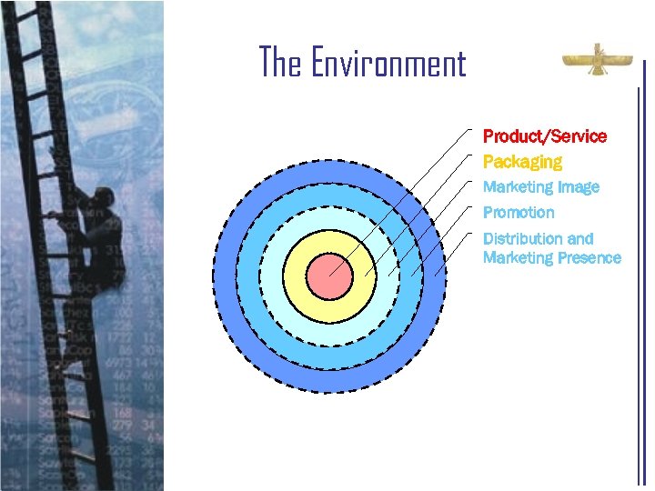 The Environment Product/Service Packaging Marketing Image Promotion Distribution and Marketing Presence 