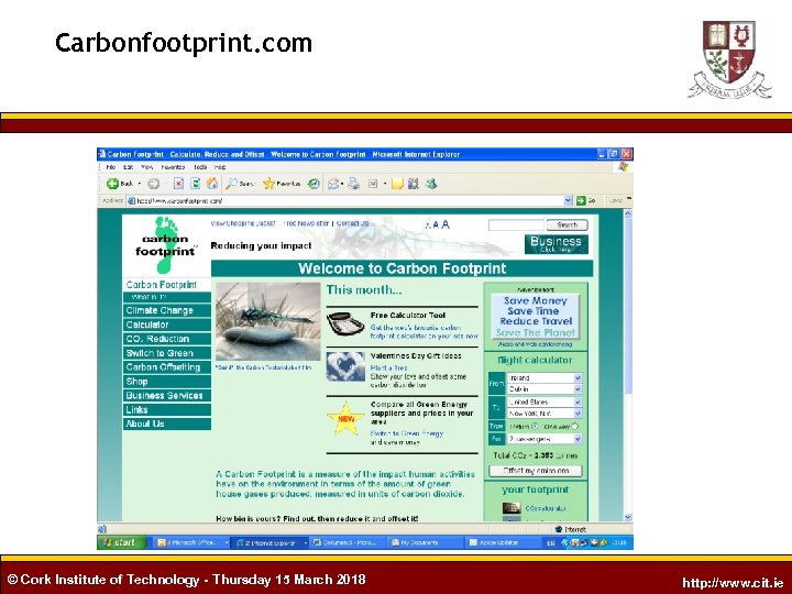 Carbonfootprint. com © Cork Institute of Technology - Thursday 15 March 2018 http: //www.