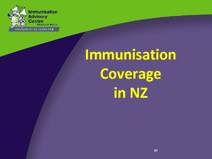 Immunisation Coverage in NZ 24 