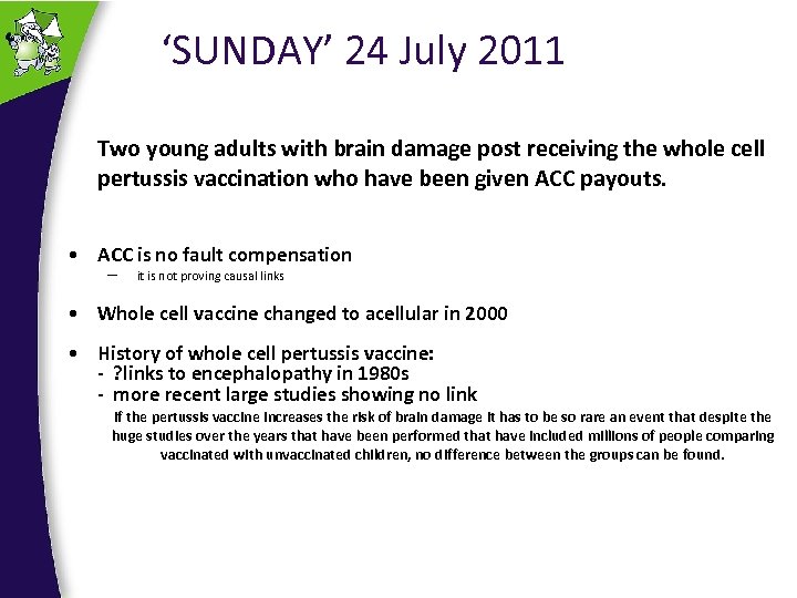 ‘SUNDAY’ 24 July 2011 Two young adults with brain damage post receiving the whole