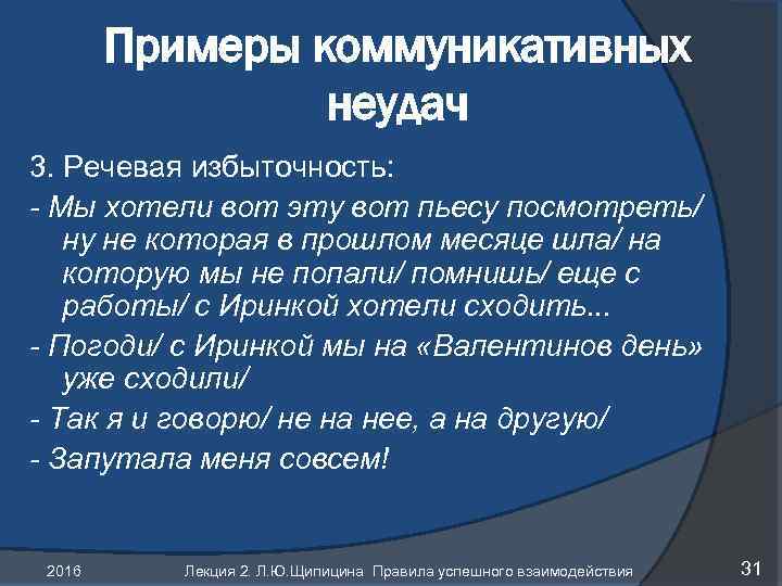 Коммуникативная примеры