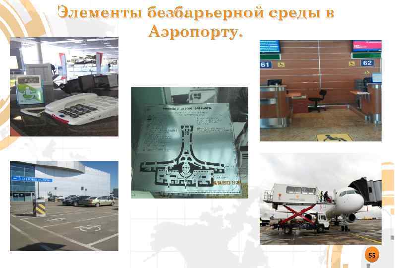Элементы безбарьерной среды в Аэропорту. 55 