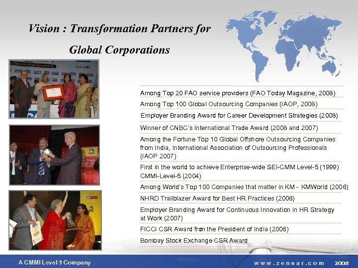 Vision : Transformation Partners for Global Corporations Among Top 20 FAO service providers (FAO