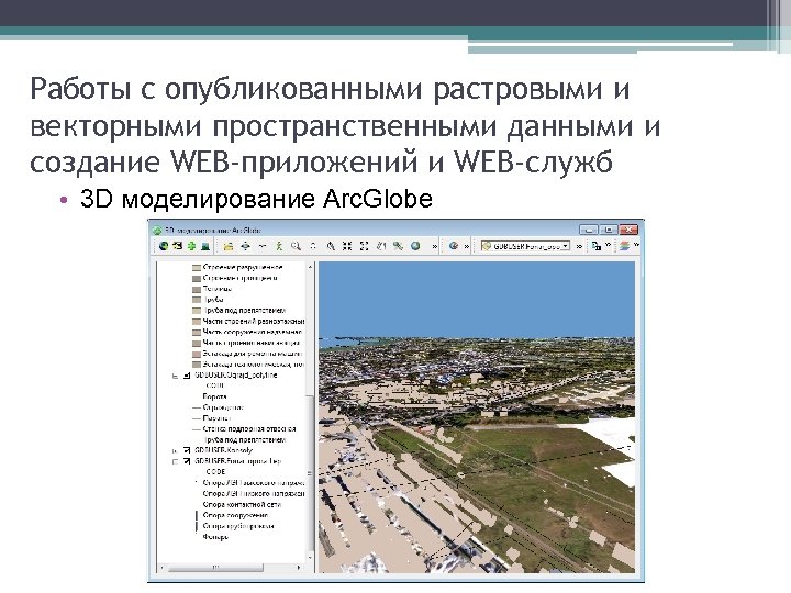 Работы с опубликованными растровыми и векторными пространственными данными и создание WEB-приложений и WEB-служб •