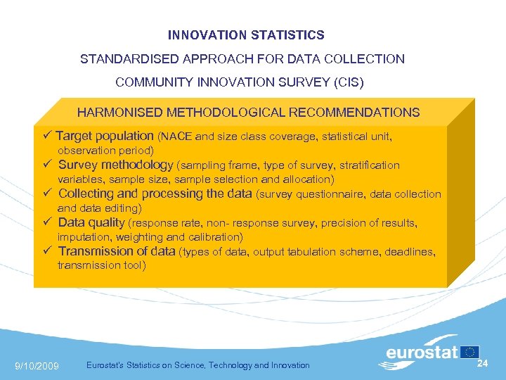  INNOVATION STATISTICS STANDARDISED APPROACH FOR DATA COLLECTION COMMUNITY INNOVATION SURVEY (CIS) HARMONISED METHODOLOGICAL