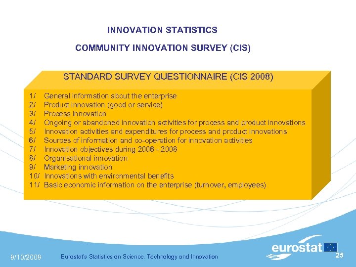  INNOVATION STATISTICS COMMUNITY INNOVATION SURVEY (CIS) STANDARD SURVEY QUESTIONNAIRE (CIS 2008) 1/ General