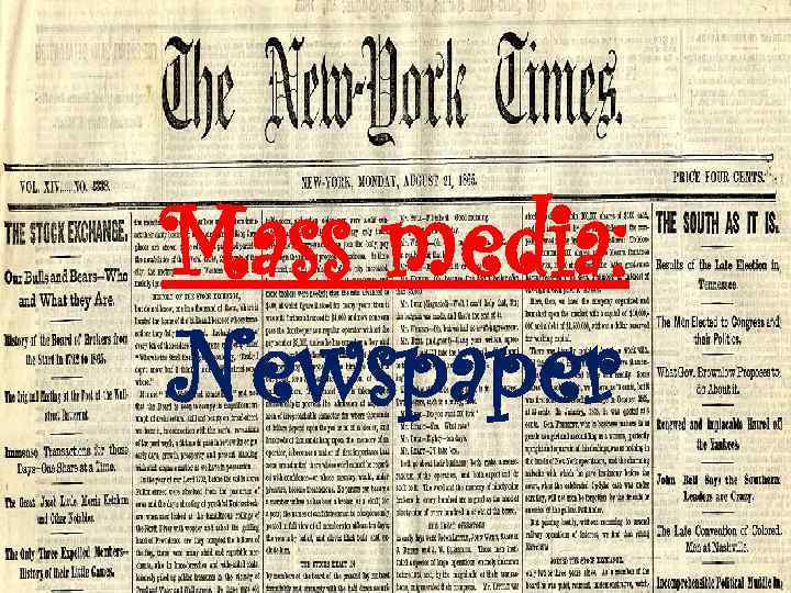 Mass media: Newspaper 