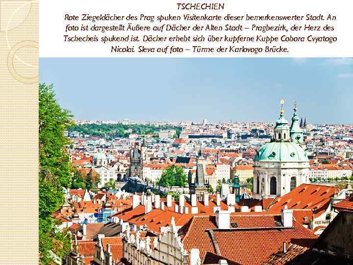 TSCHECHIEN Rote Ziegeldächer des Prag spuken Visitenkarte dieser bemerkenswerter Stadt. An foto ist dargestellt