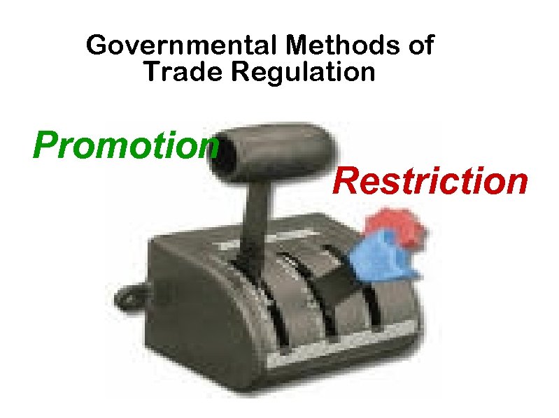 Governmental Methods of Trade Regulation Promotion Restriction 