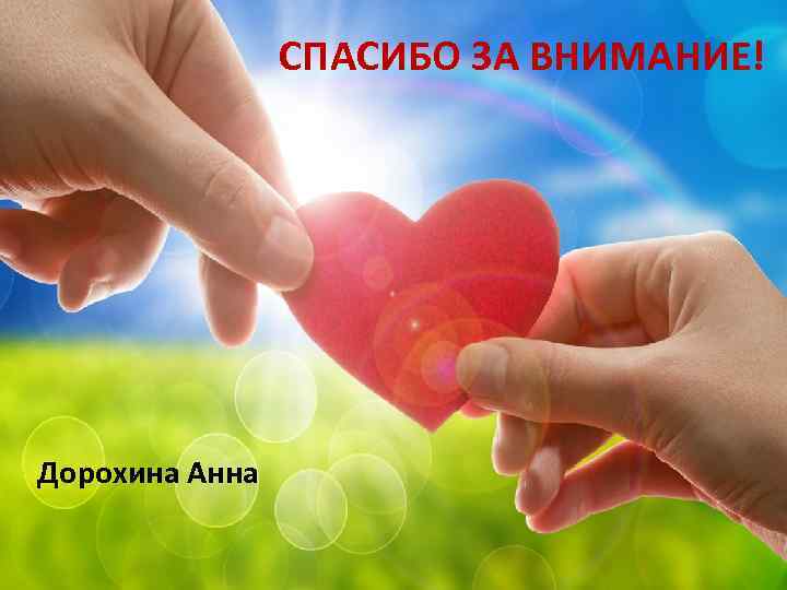 СПАСИБО ЗА ВНИМАНИЕ! Дорохина Анна 