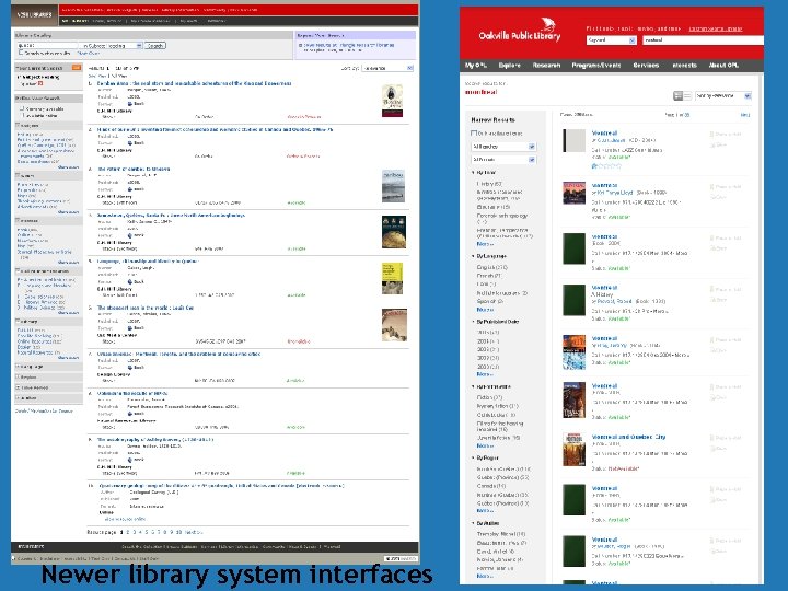 Newer library system interfaces 