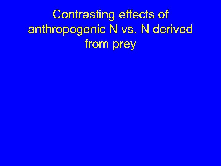 Contrasting effects of anthropogenic N vs. N derived from prey 