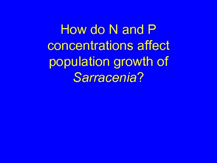 How do N and P concentrations affect population growth of Sarracenia? 