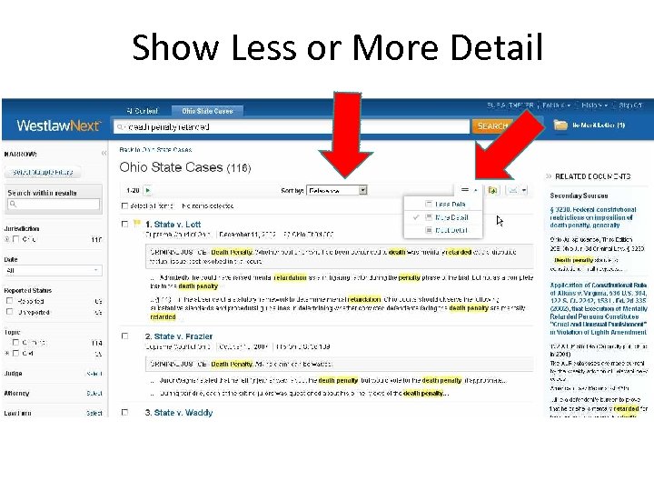 Show Less or More Detail 