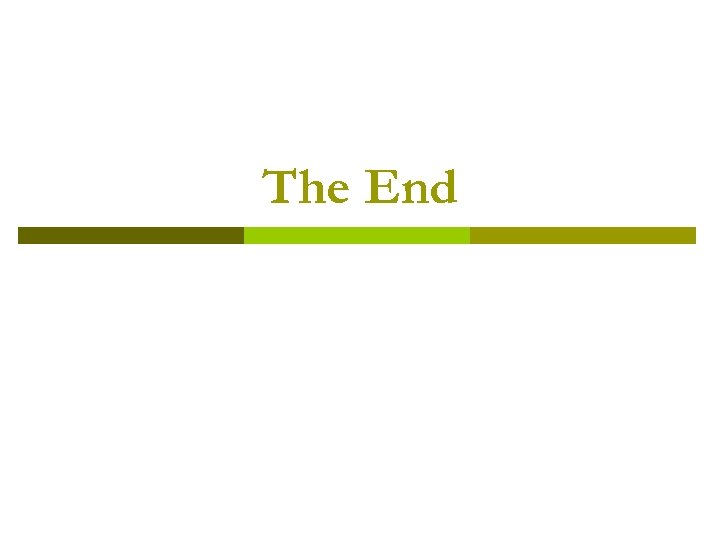 The End 