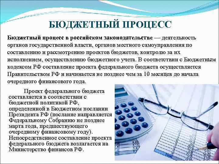 Составление проекта федерального бюджета возлагается на тест