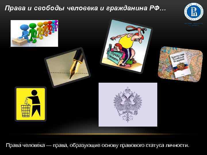 Права и свободы человека и гражданина РФ… Права челове ка — права, образующие основу