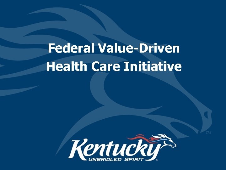 Federal Value-Driven Health Care Initiative 