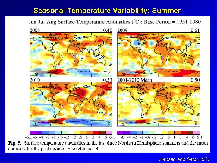 Seasonal Temperature Variability: Summer Hansen and Sato, 2011 