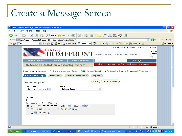 Create a Message Screen 