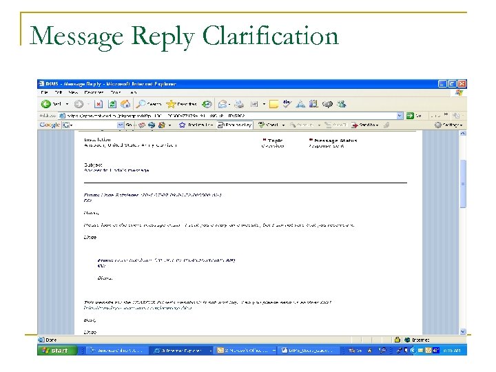 Message Reply Clarification 