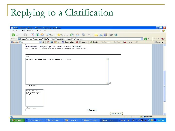 Replying to a Clarification 