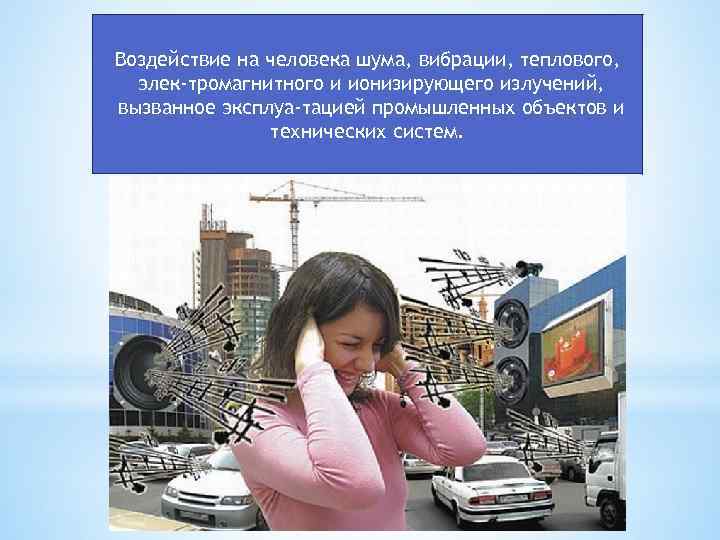 Воздействие на человека шума, вибрации, теплового, элек тромагнитного и ионизирующего излучений, вызванное эксплуа тацией