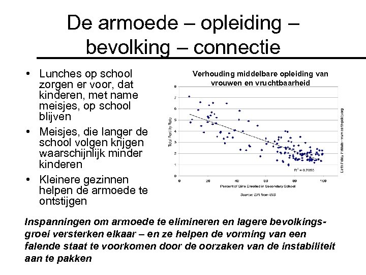 De armoede – opleiding – bevolking – connectie • Lunches op school zorgen er