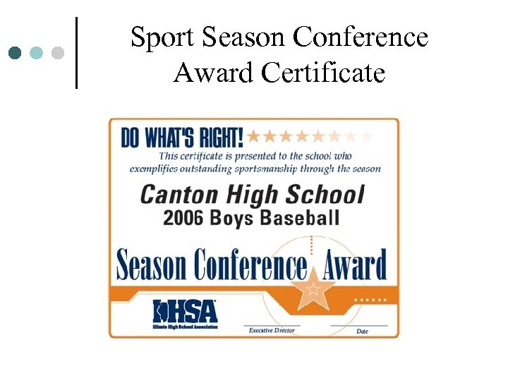 Sport Season Conference Award Certificate 