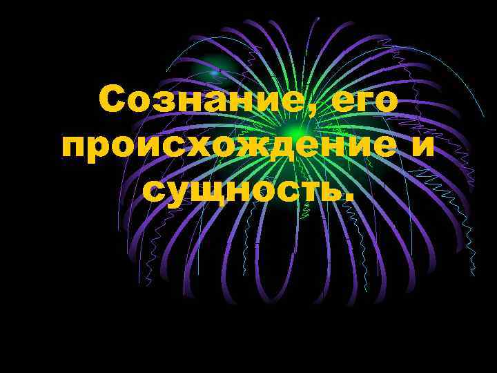 Сознание, его происхождение и сущность. 