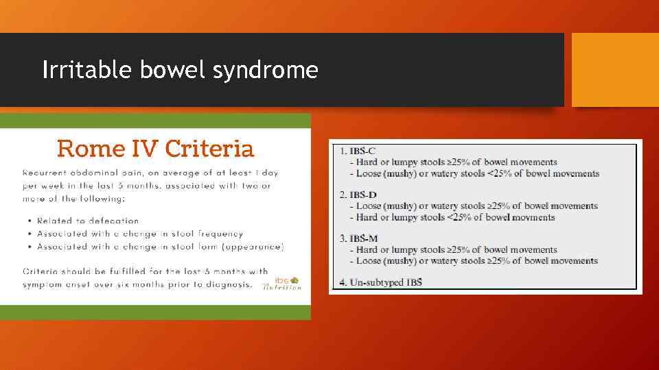 Irritable bowel syndrome 
