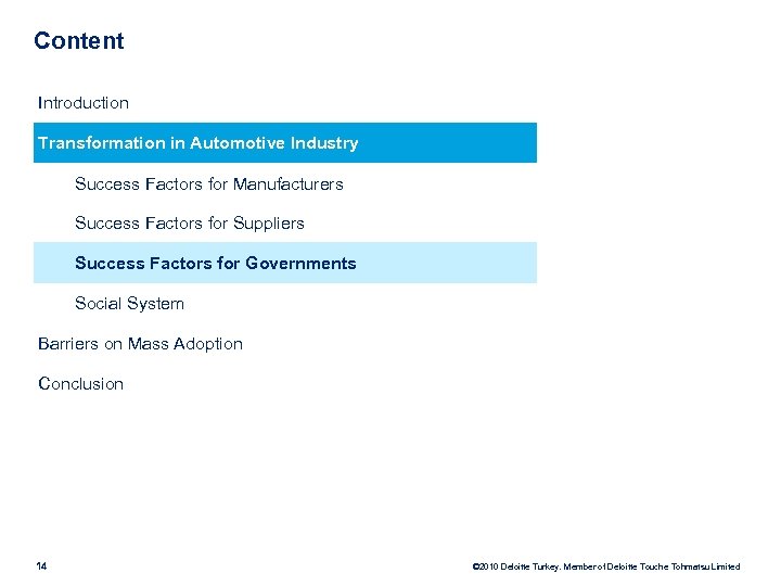 Content Introduction Transformation in Automotive Industry Success Factors for Manufacturers Success Factors for Suppliers