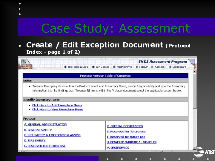 Case Study: Assessment • Create / Edit Exception Document Index - page 1 of