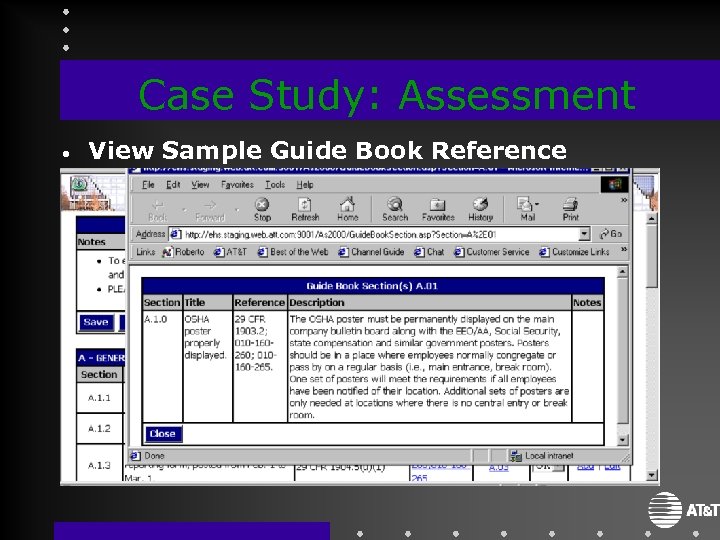 Case Study: Assessment • View Sample Guide Book Reference 