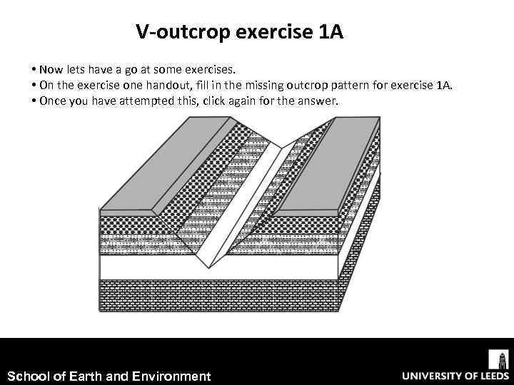 V-outcrop exercise 1 A • Now lets have a go at some exercises. •