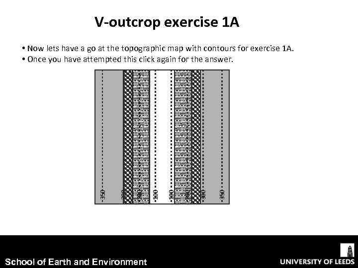 V-outcrop exercise 1 A • Now lets have a go at the topographic map