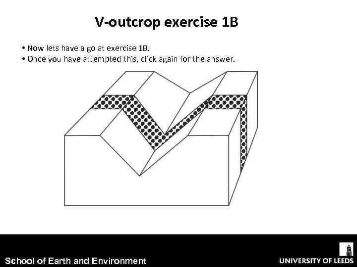 V-outcrop exercise 1 B • Now lets have a go at exercise 1 B.